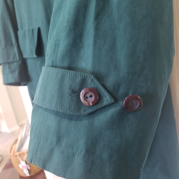 London Fog L green luxe all season trench coat removable lining - Picture 9 of 17